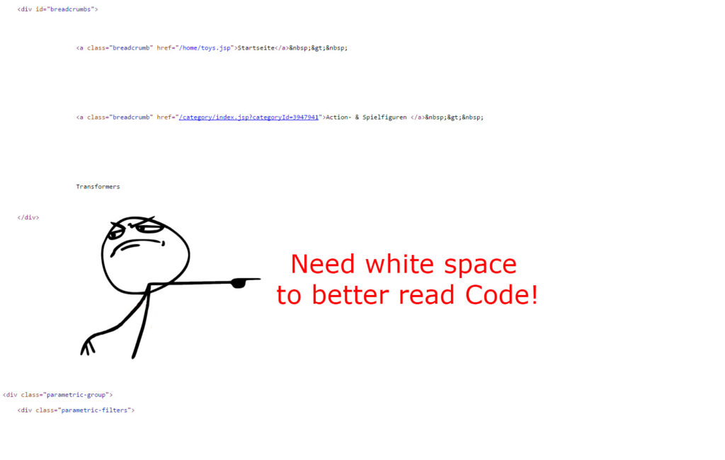 Code Beispiel 2: White Space
